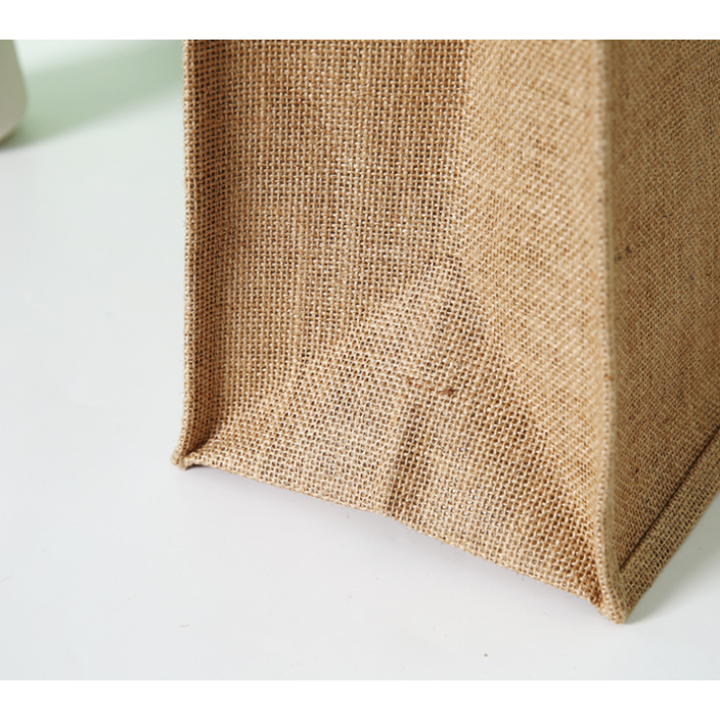 Wholesale Eco-Friendly Jute Tote Bag with Cotton Handles – Foldable, Large Capacity & Button Closure