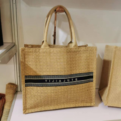 Natural Jute Grocery Bag Burlap Bags With Cotton Handles New Reusable Shopping Custom Gift Bags