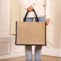 Wholesale Eco-Friendly Jute Tote Bag with Cotton Handles – Foldable, Large Capacity & Button Closure