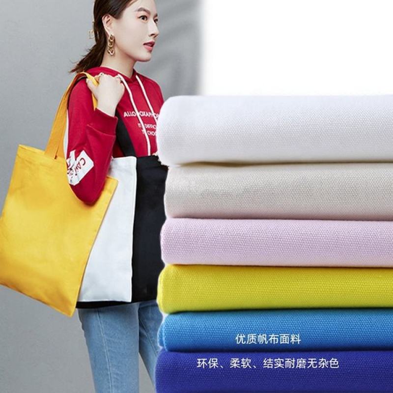 Reusable Cotton Canvas Shopping Handbag with Large Capacity Foldable Tote for Hand or Shoulder