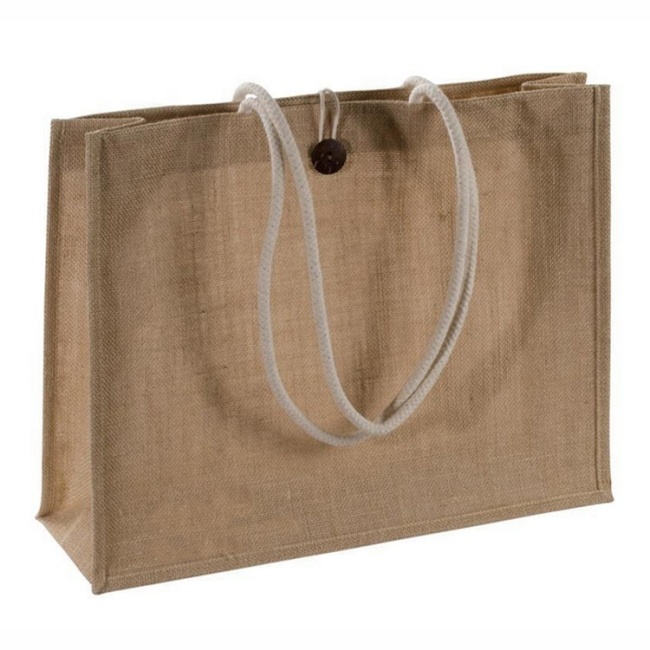 Wholesale Eco Friendly Natural Grocery Jute Shopping Tote Bag With Logos