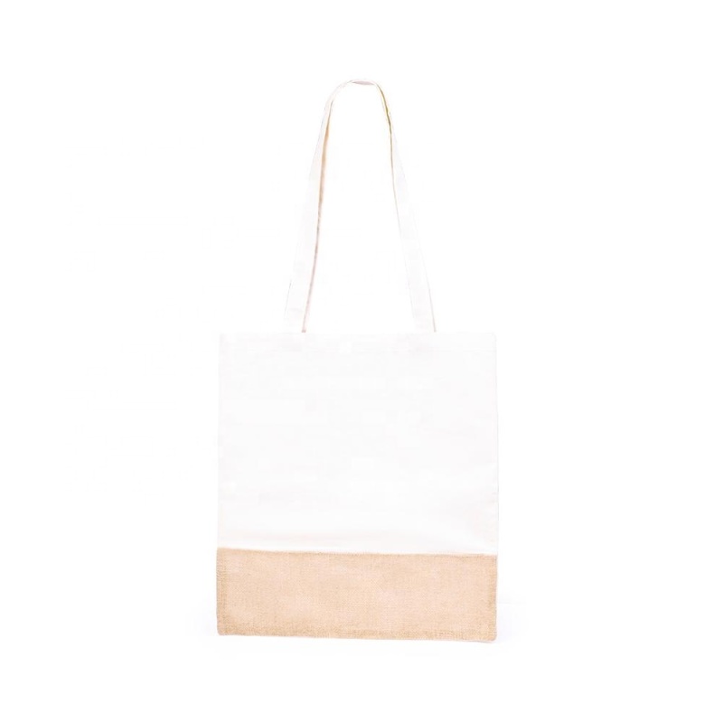 Wholesale Plain Personalized Reusable Grocery Jute Cotton Canvas Shopping Tote Bag