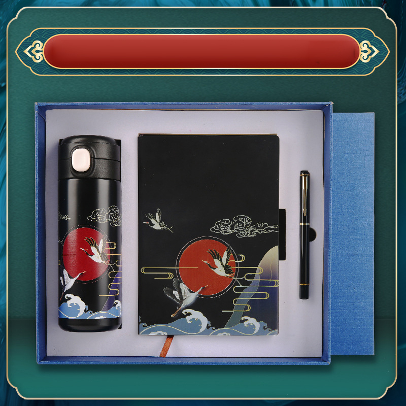 Promotional Wedding Corporate Business Vacuum Flask Notebook Gift Set For Women And Men