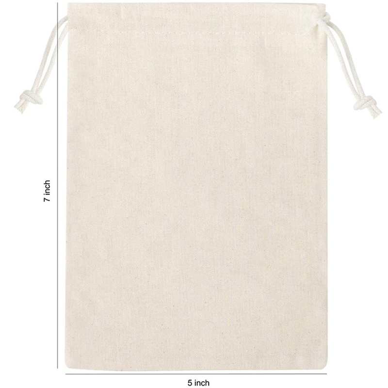 Custom Logo Canvas Double String Handbag drawstring shopping bags Promotion Cotton Drawstring Shoe Bag