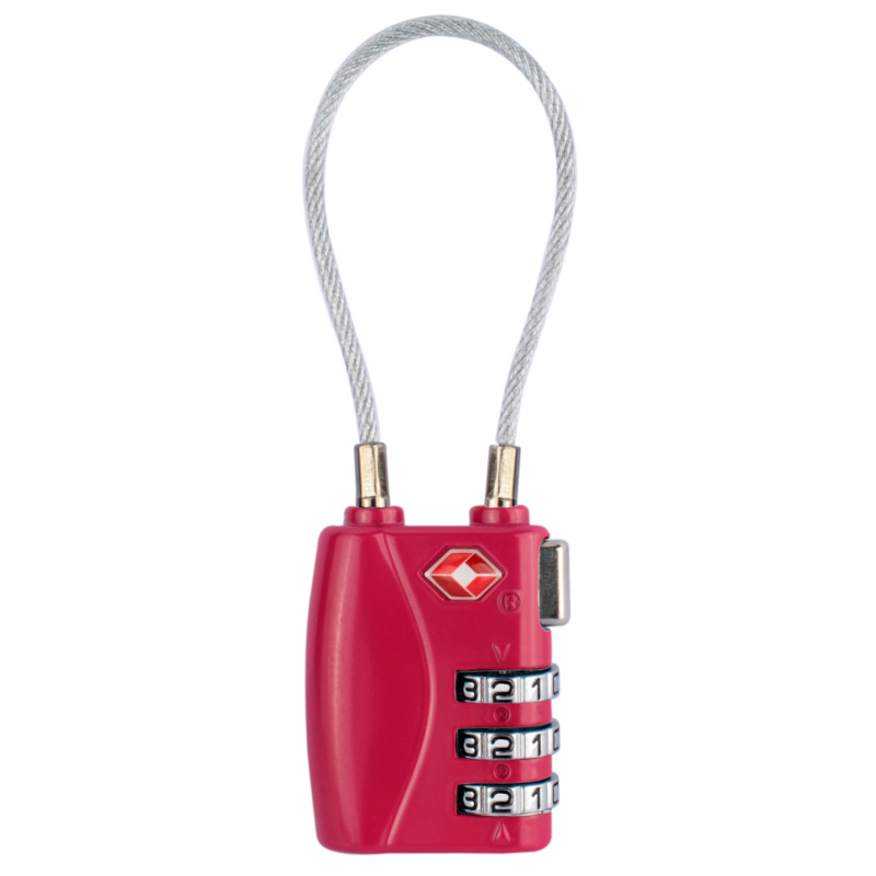 TSA Safety Luggage Cable Combination Lock authorised zinc alloy 3 digit lock combination travel cable TSA approved lock