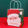 Christmas paper Gift bags Biodegradable Santa Claus Cartoon Print Custom Shopping Packaging Paper Bag