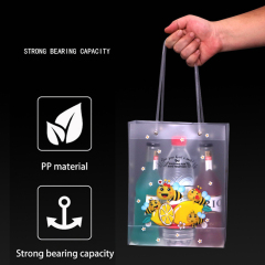 Wholesale Custom Printing Shopping PP Plastic Clear Tote Bag PVC Package Transparent Gift Bag