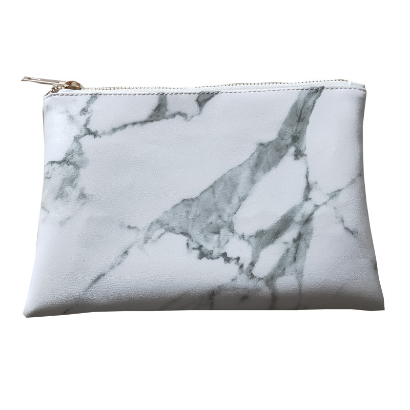 New Design PU Marble Pattern Women Luxury Cosmetic Bag Travel Make Up Bags With Customized Logo