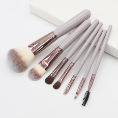 custom private label logo pink handle professional 7 makeup brushes set with holder bucket