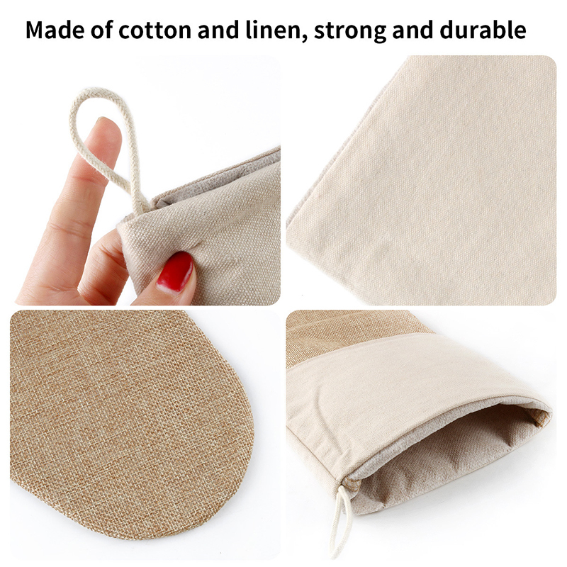 Bas de Noël en lin et jute avec logo imprimé personnalisé, décoration par sublimation