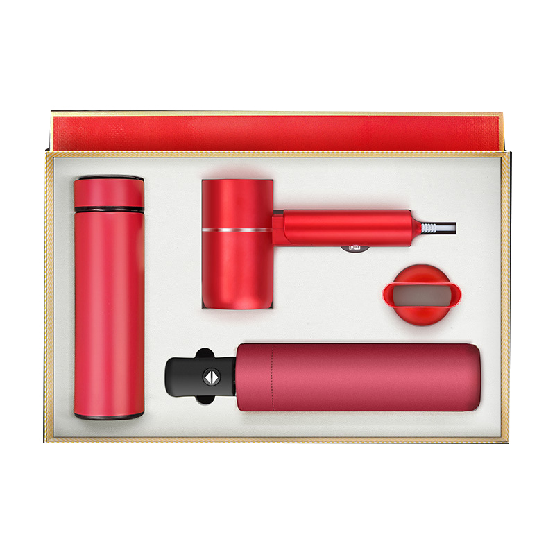 Custom Umbrella Vacuum Insulated Cup Hair Dryer Gift Set Promotional Corporate Business Gifts Set