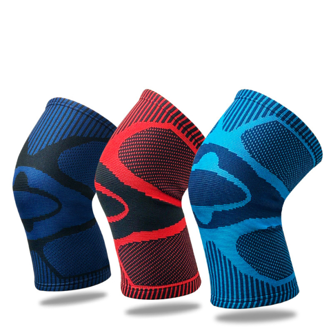 Custom Elastic Knitted Breathable Knee Protector Pad Knee Compression Sleeve For Running