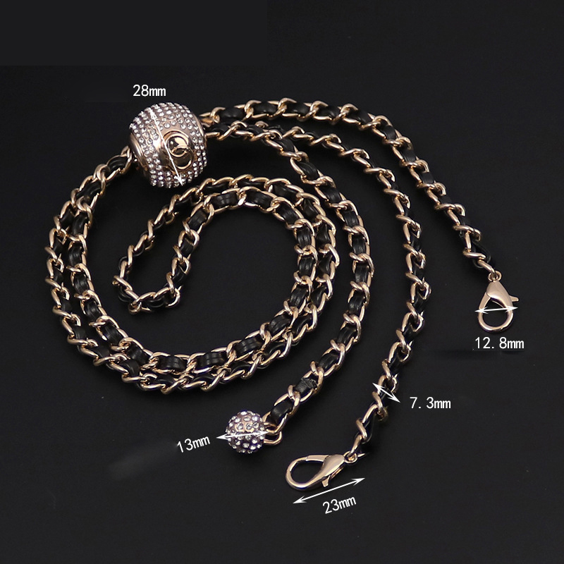 New Designer Multi-color Quality Pu Metal Adjustable Handbag Chain Strap For Women