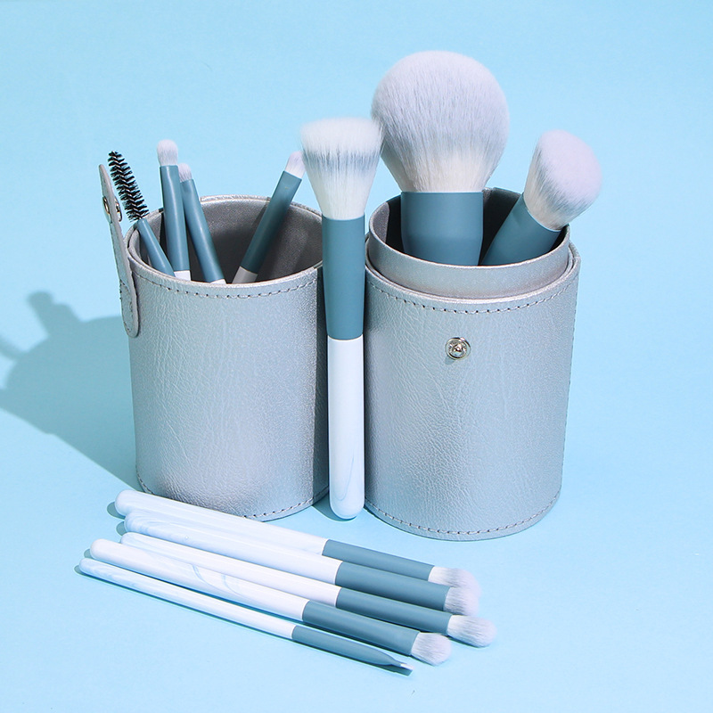custom private label logo professional 12 travel makeup brushes set with holder bag