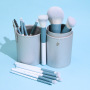 custom private label logo professional 12 travel makeup brushes set with holder bag