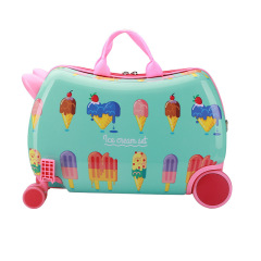 Abs 4 Wheels Kids Luggage Trolley Travel Cartoon Children Hand Suitcase Ride On Luggage