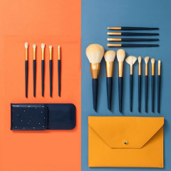 custom private label logo professional 12 travel makeup brushes set with holder bag