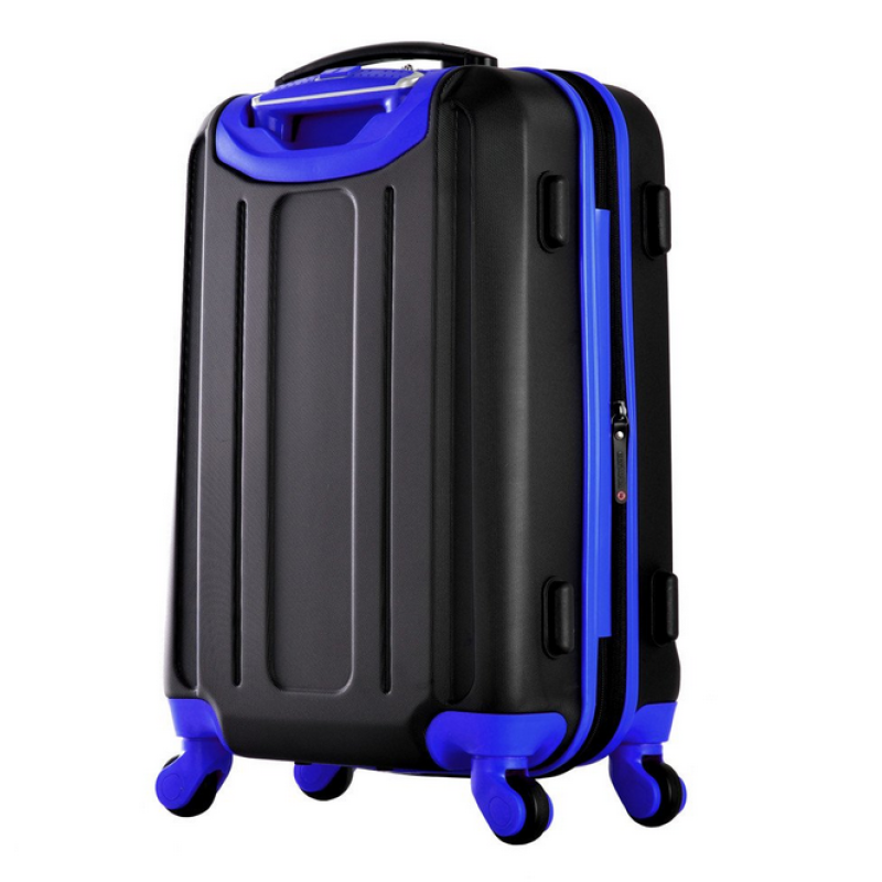 Factory custom Black and blue ABS Travel bags Trolley  Wholesale Hard Shell Travelling Spinner Luggage sets