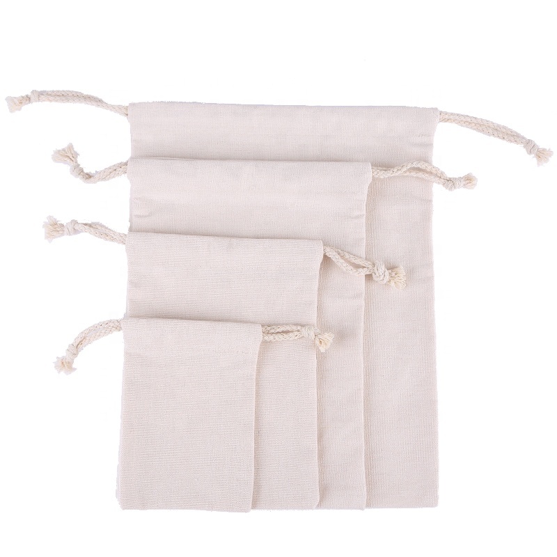 Wholesale Promotional High Quality Canvas Cotton Drawstring Dust Shoe Bag For Travel