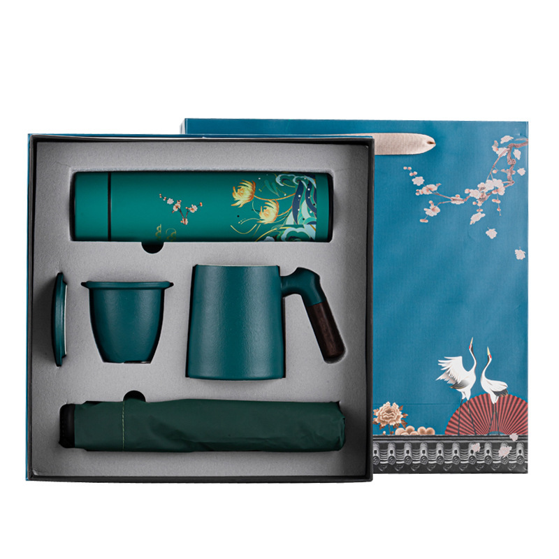 Custom Logo Promotional Luxury Man Business Office Corporate Umbrella Gift Set