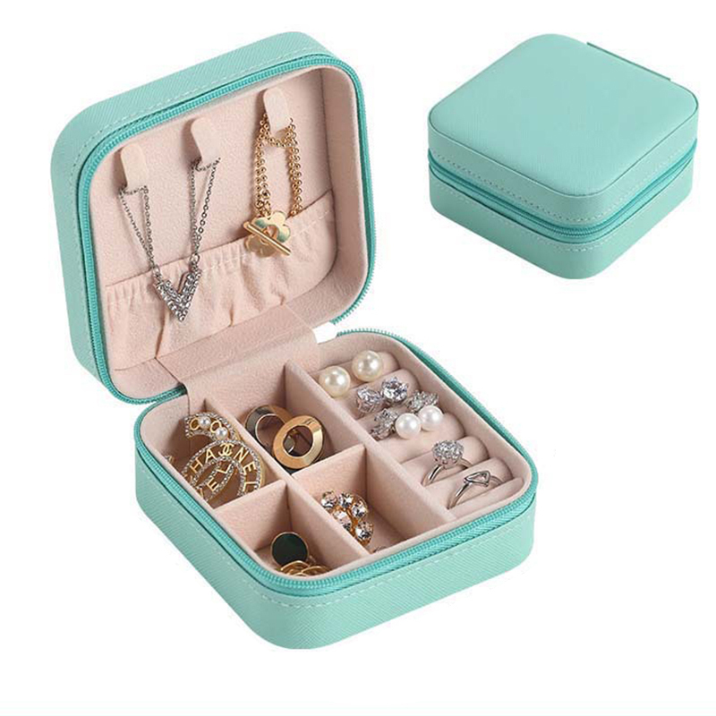 Custom Luxury PU Leather Travel Ring Earring Necklace Storage Case Jewelry Box