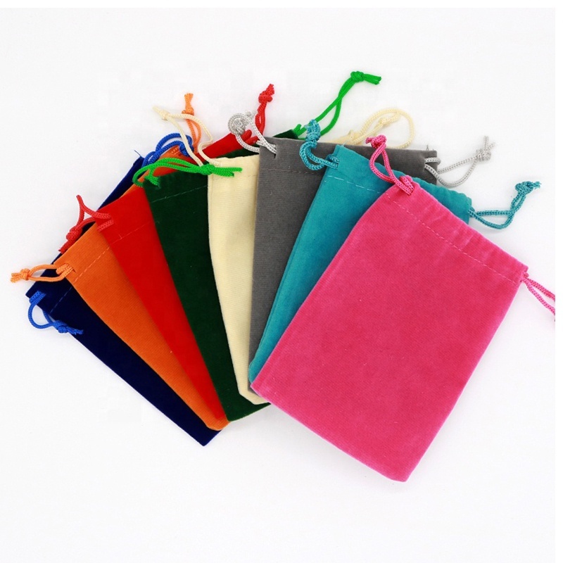 Wholesale Luxury Custom Logo Portable Small Velvet Pouch Jewelry Drawstring Bag