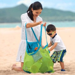 hot sale Portable Shoulder Storage Bag Lightweight Mesh Beach Bag  summer kids Toy Collection Bag