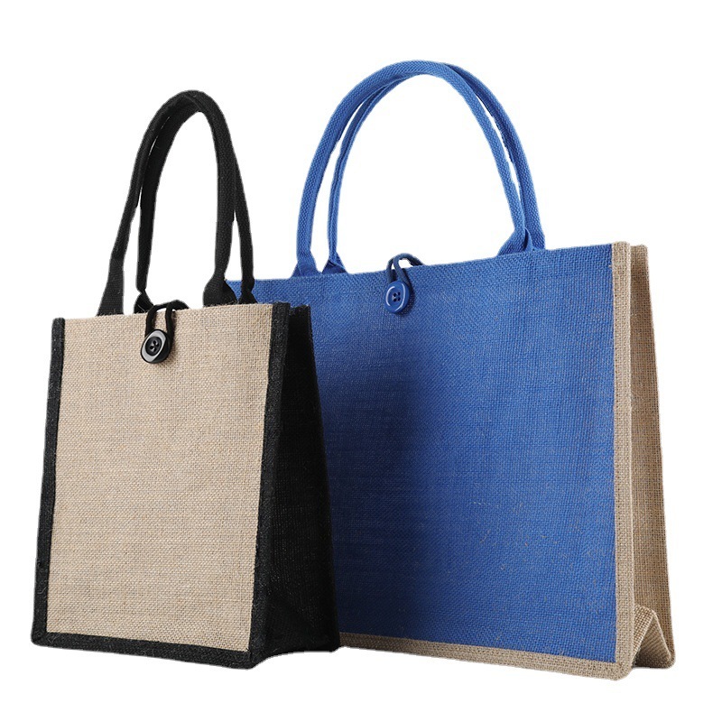 Wholesale Customizing Printed Eco Friendly Fashion Jute Beach Sacking Tote Bag For Girls