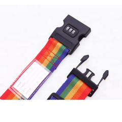 Custom Rainbow Color Travel Luggage Strap With Tsa Lock Suitcase Adjustable Packing Strap Belt