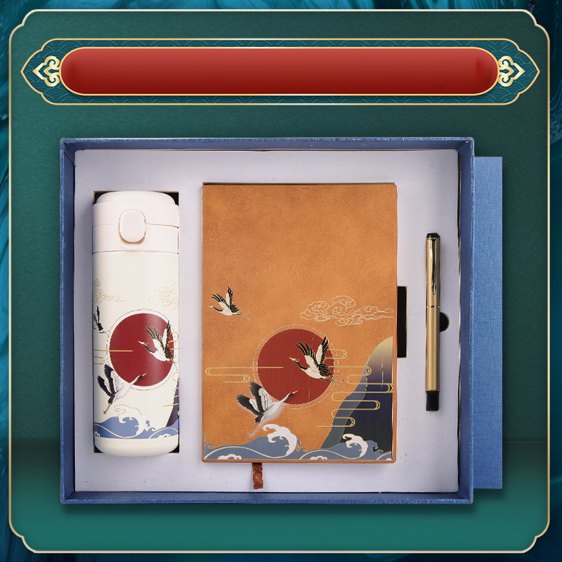 Promotional Wedding Corporate Business Vacuum Flask Notebook Gift Set For Women And Men