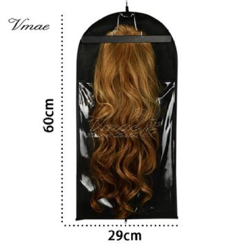 Sac de rangement de cheveux de couleur personnalisée perruques humaines fermeture éclair sacs de postiche transparents housse de protection anti-poussière vêtement