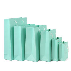 Custom Print Logo Luxury Black Small Shopping Kraft Paper Bag With Handles
