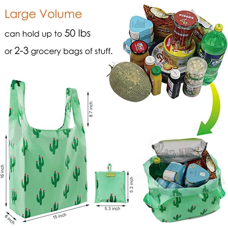 polyester custom grocery Reusable foldable Tote Shopping Bag