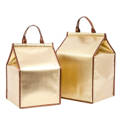 Custom Logo Non-woven Triangle Cake cooler Bag Aluminum Foil Insulated Thermal Non Woven Lunch Bags