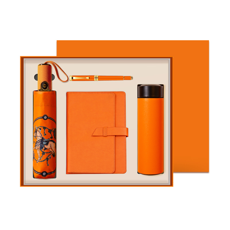 Luxury Custom Logo Mens Office Promotional Notebook Umbrella Corporate Gift Set