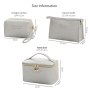 New Design Portable Saffiano Waterproof Travel Pu Leather Pouch MakeUp Cosmetic Bag