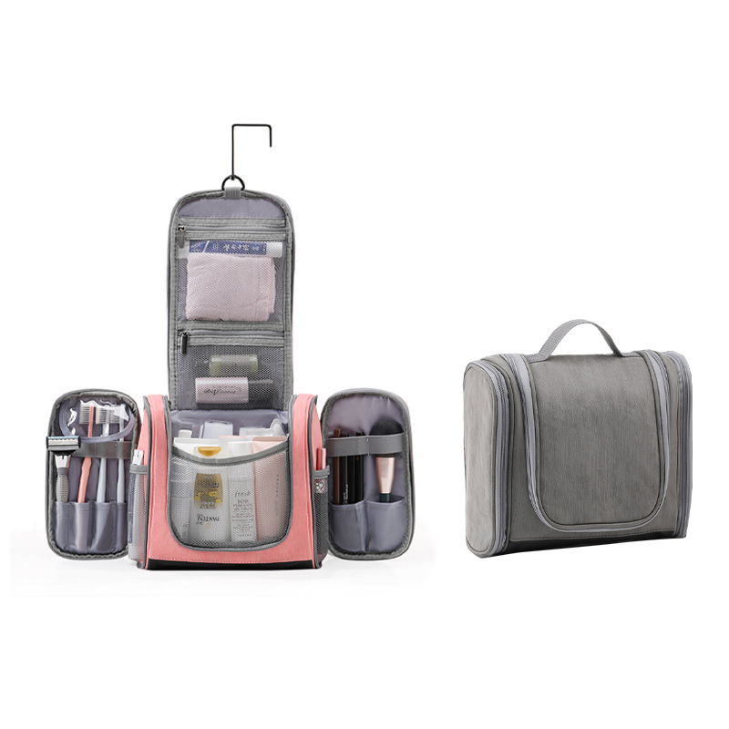 맞춤 로고 고품질 가죽 화장품 걸이형 세면도구 남성용 일반 화장품 가방