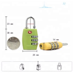 Zinc alloy TSA lock travel TSA luggage lock 3 digit TSA combination lock