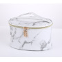 Custom Logo Marble Pattern Zipper Portable Waterproof Toiletry Organizer Travel Makeup Cosmetic Bag