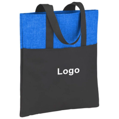 Polyester long handle large Tote bag custom logo Shopping Grocery Tote Bag