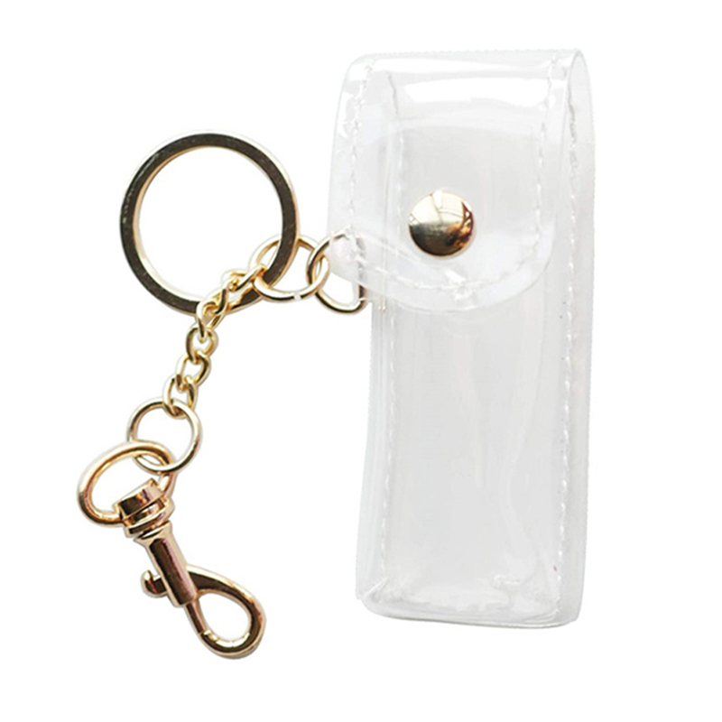 Fashion Travel Small Mini Clear Pvc Women Lipstick Pouch Cosmetic Makeup Bag With Key Chain