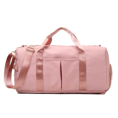 High Quality Polyester Large Weekend Sports Pink Duffel Bag Travel Duffle Gym Bag For Women