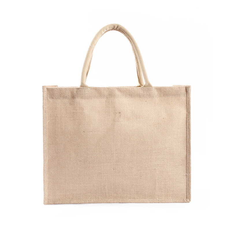 Reusable Waterproof Jute Shopping Bag with Reinforced Handles – Eco-Friendly Foldable Tote