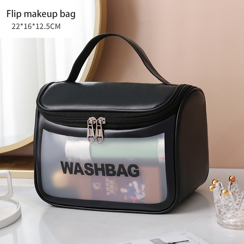 Waterproof Custom Luxury Pink Pu PVC Clear MakeUp Beauty Cosmetic Bag Wth Printed Logo
