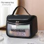 Waterproof Custom Luxury Pink Pu PVC Clear MakeUp Beauty Cosmetic Bag Wth Printed Logo