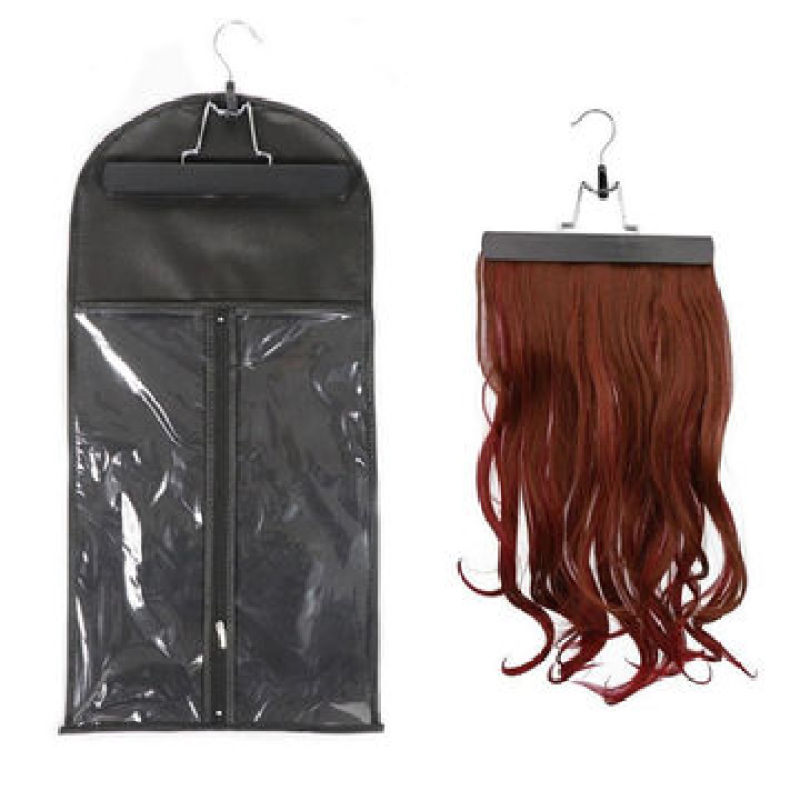 Sac de rangement de cheveux de couleur personnalisée perruques humaines fermeture éclair sacs de postiche transparents housse de protection anti-poussière vêtement