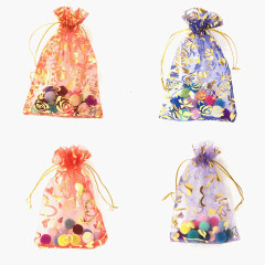Custom logo printed drawstring pouch gift bag candy decorative bag Jewelry Organza Bags