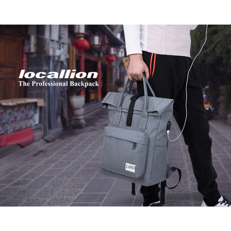 17 inch waterproof polyester school travel custom laptop bag backpack with usb charger