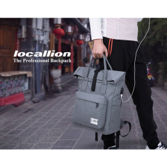 17 inch waterproof polyester school travel custom laptop bag backpack with usb charger
