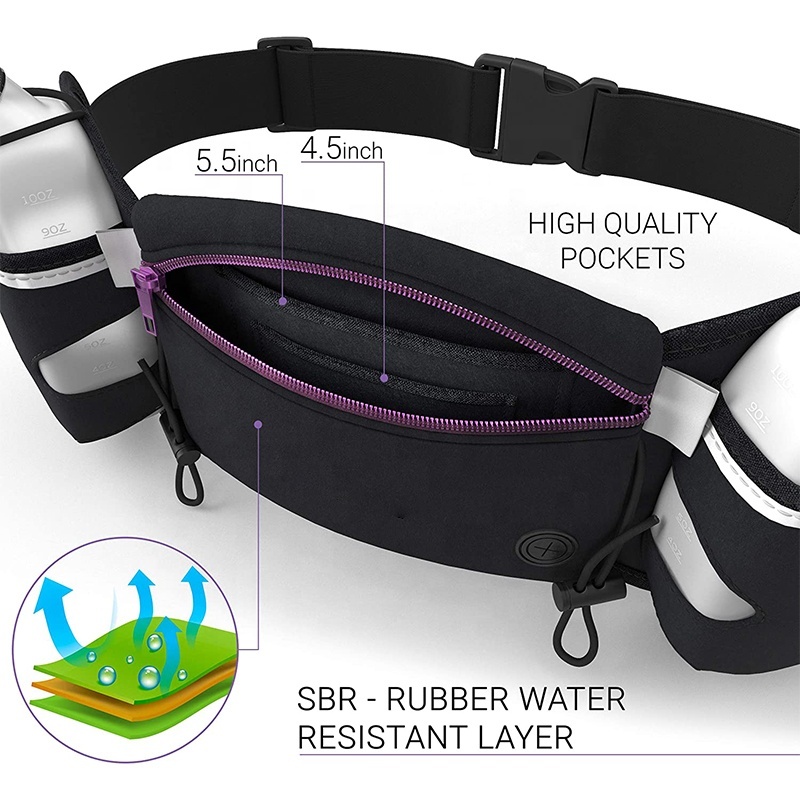 Outdoor Sport Women Men Waterproof Fanny Pack Running Belt Waist Bag With Water Bottle